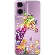 Прозрачный чехол BoxFace Motorola G24 Colorful Giraffe