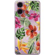 Прозрачный чехол BoxFace Motorola G24 Tropical Flowers