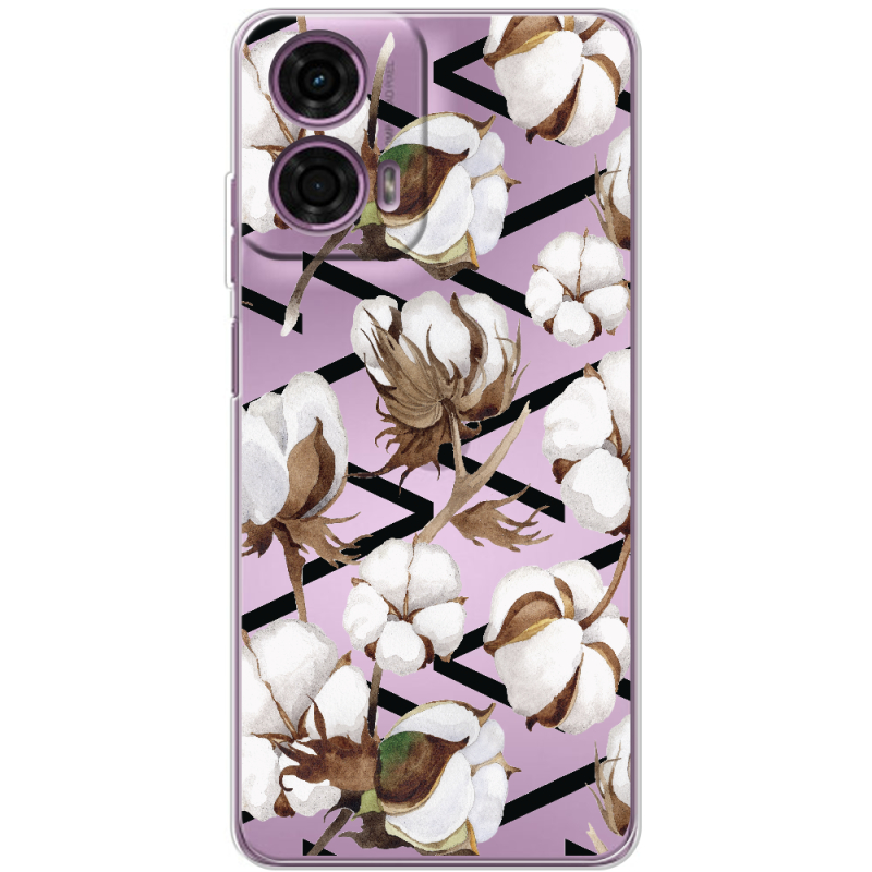 Прозрачный чехол BoxFace Motorola G24 Cotton flowers