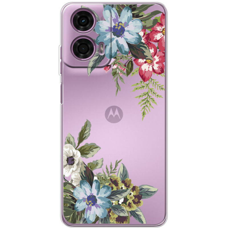 Прозрачный чехол BoxFace Motorola G24 Floral