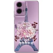 Чехол со стразами Motorola G24 Eiffel Tower