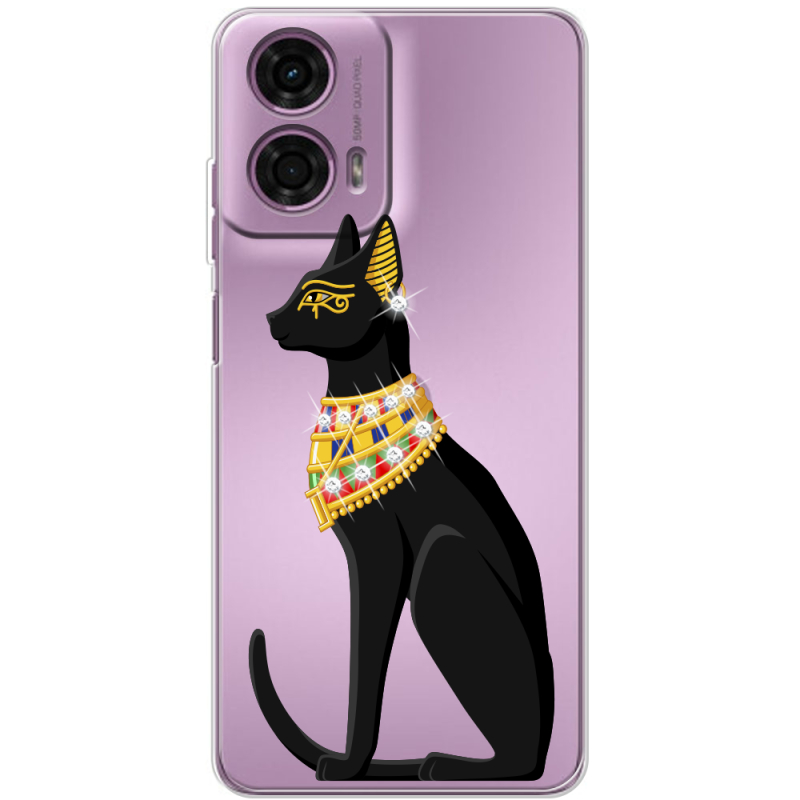 Чехол со стразами Motorola G24 Egipet Cat