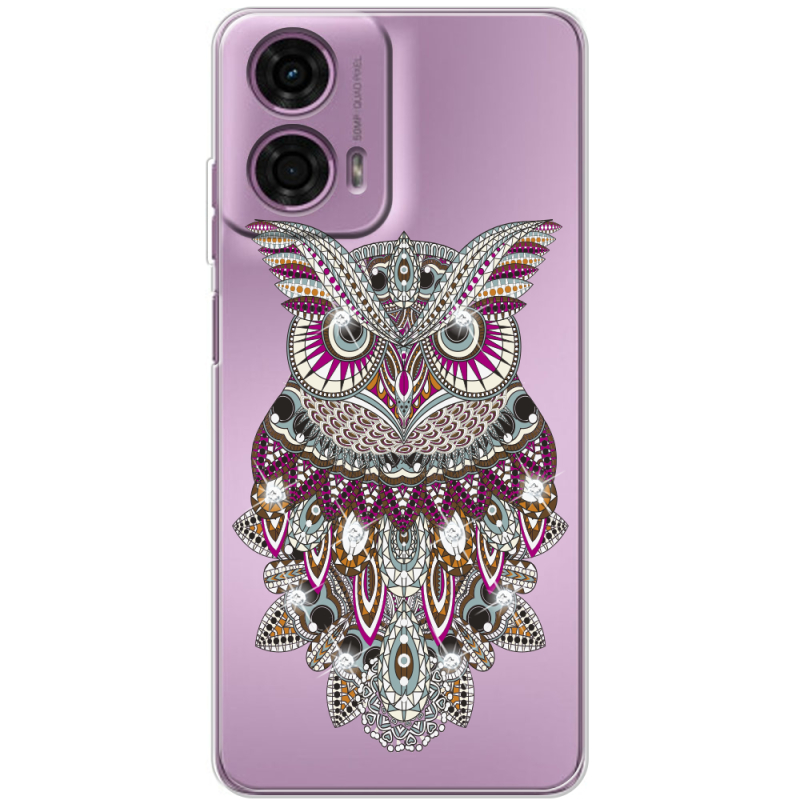 Чехол со стразами Motorola G24 Owl