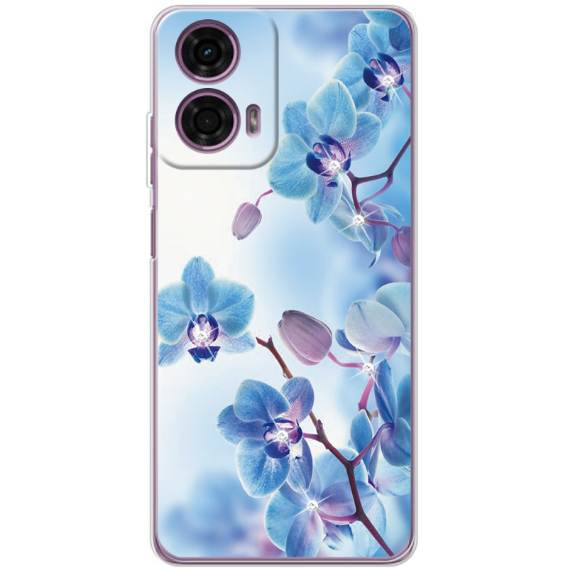 Чехол со стразами Motorola G24 Orchids