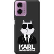 Черный чехол BoxFace Motorola G24 Cat in Black