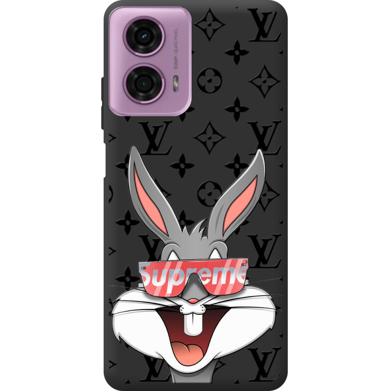 Черный чехол BoxFace Motorola G24 looney bunny