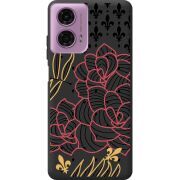 Черный чехол BoxFace Motorola G24 FranceFlowers