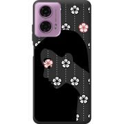 Черный чехол BoxFace Motorola G24 Flower Hair