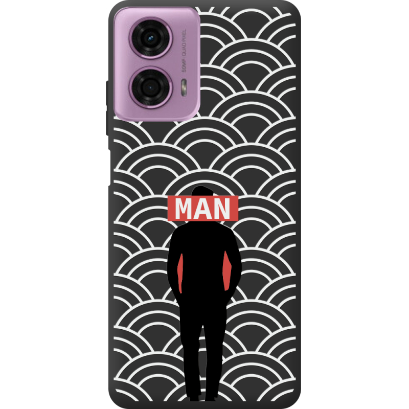 Черный чехол BoxFace Motorola G24 Man Pattern