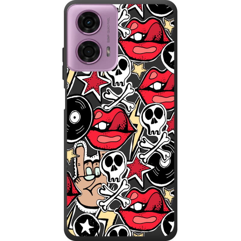 Черный чехол BoxFace Motorola G24 Rock Graffiti