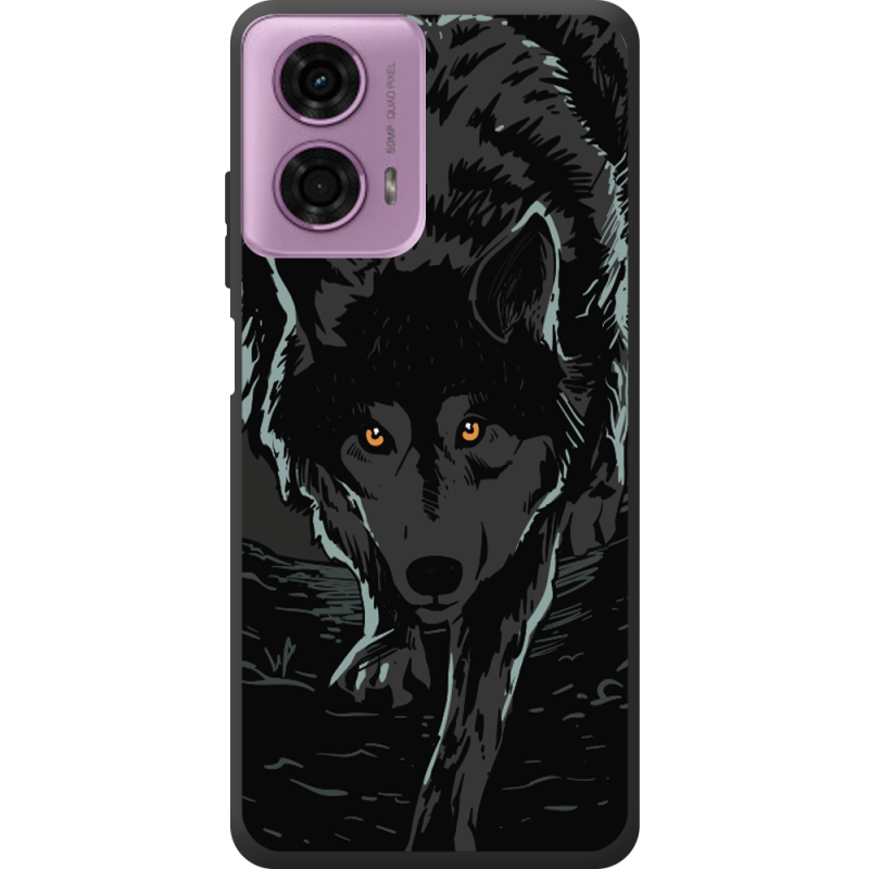 Черный чехол BoxFace Motorola G24 Wolf