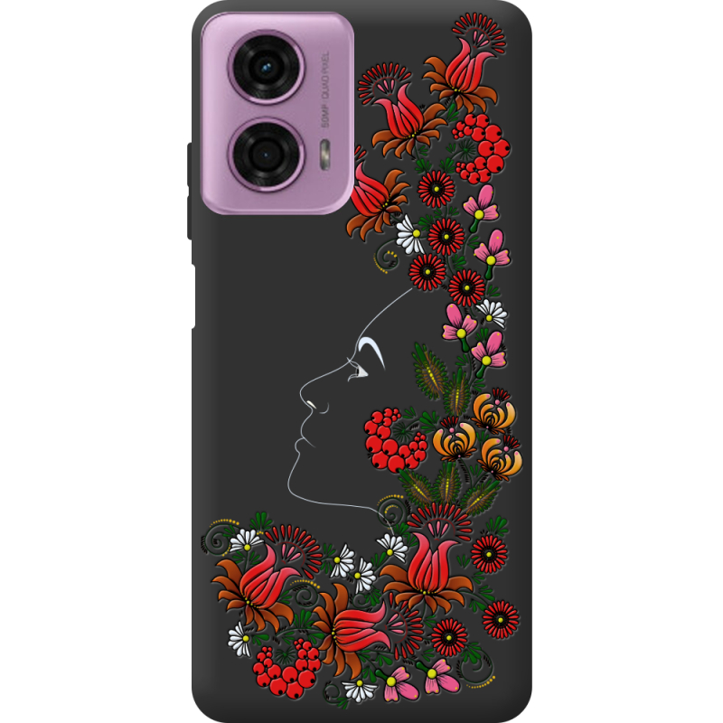 Черный чехол BoxFace Motorola G24 3D Ukrainian Muse