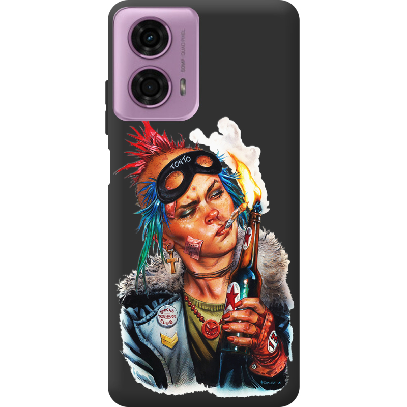 Черный чехол BoxFace Motorola G24 Tanker Girl