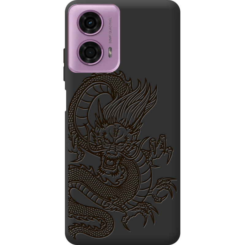 Черный чехол BoxFace Motorola G24 Chinese Dragon