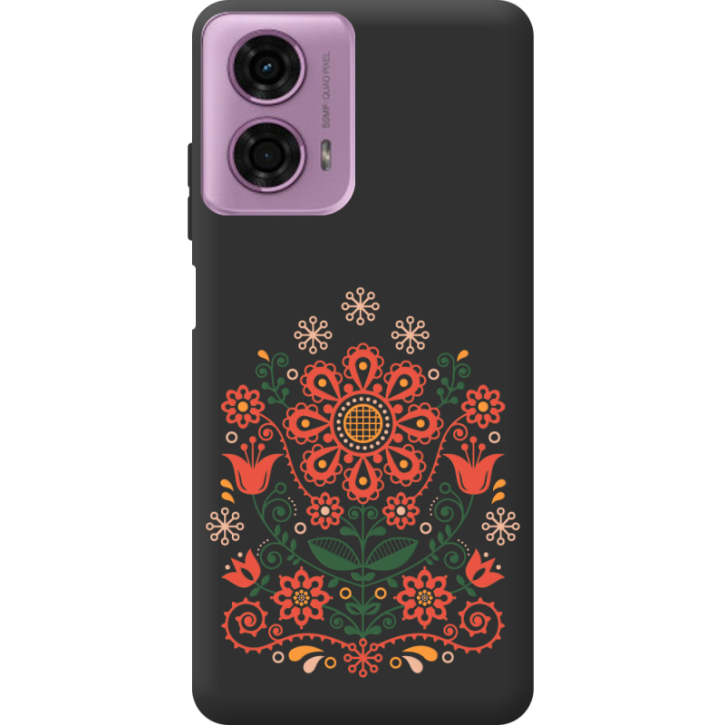 Черный чехол BoxFace Motorola G24 Ukrainian Ornament