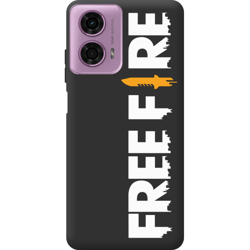 Черный чехол BoxFace Motorola G24 Free Fire White Logo