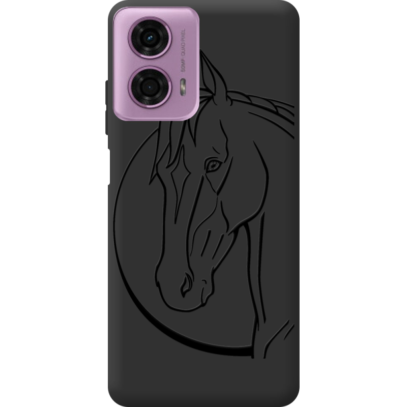 Черный чехол BoxFace Motorola G24 Horse