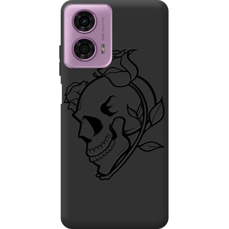 Черный чехол BoxFace Motorola G24 Skull and Roses