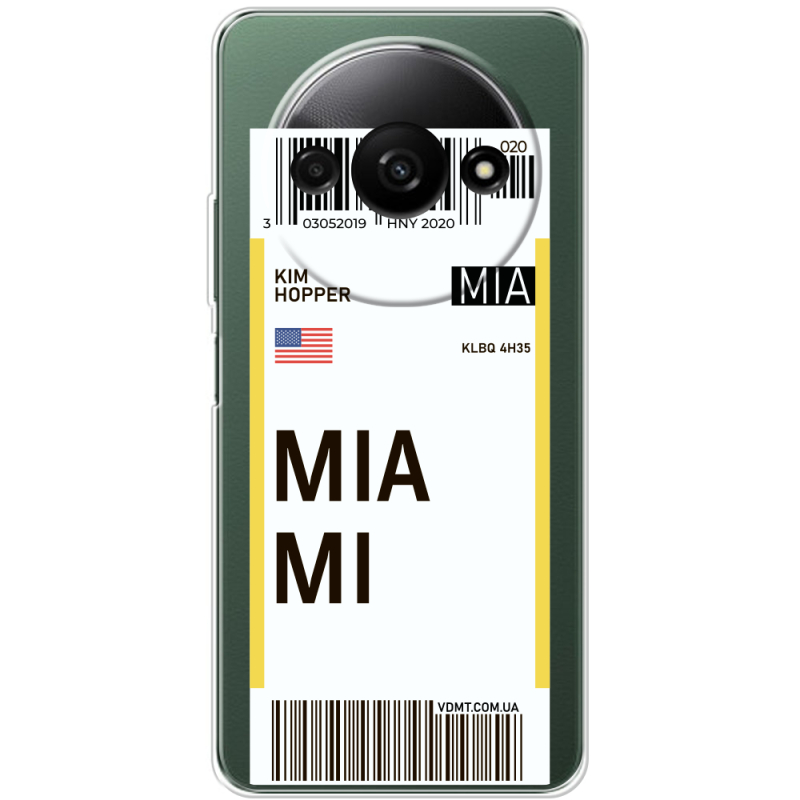 Прозрачный чехол BoxFace Xiaomi Redmi A3 Ticket Miami