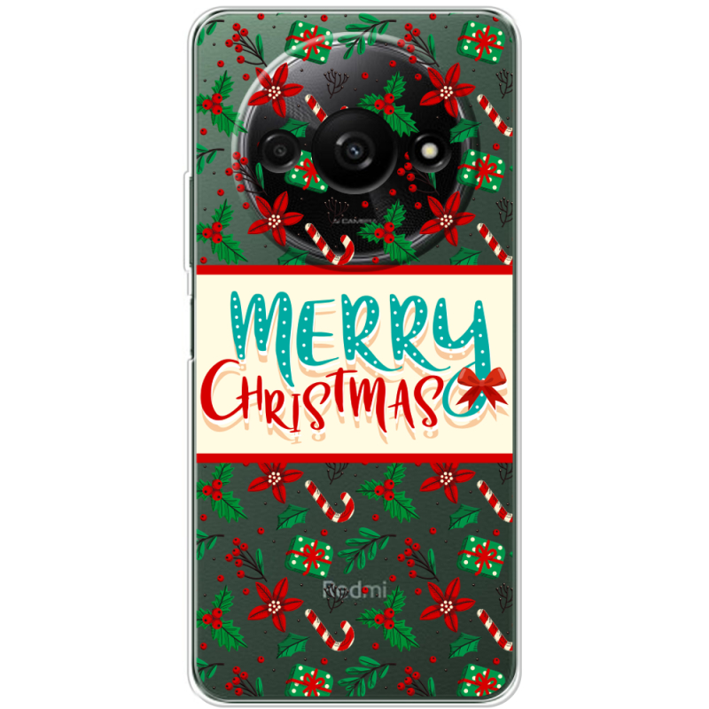 Прозрачный чехол BoxFace Xiaomi Redmi A3 Vintage Christmas Pattern