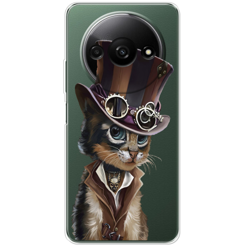 Прозрачный чехол BoxFace Xiaomi Redmi A3 Steampunk Cat