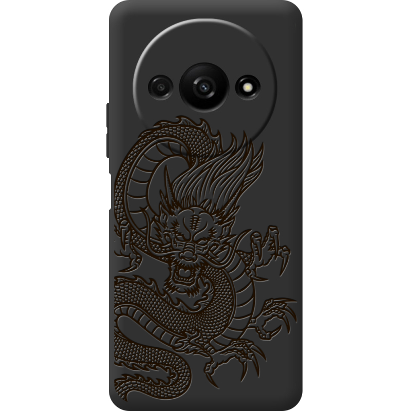 Черный чехол BoxFace Xiaomi Redmi A3 Chinese Dragon