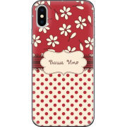 Чехол Uprint Apple iPhone X Именной Polka Dots