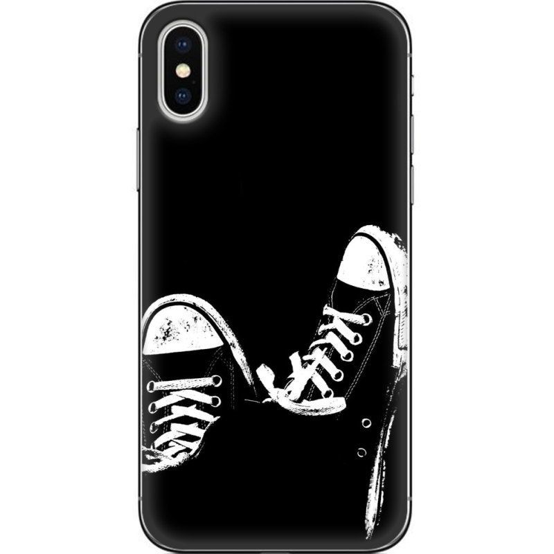 Чехол Uprint Apple iPhone X Black Sneakers