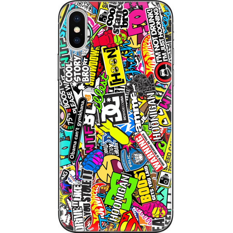 Чехол Uprint Apple iPhone X Multicolored Inscriptions