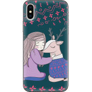 Чехол Uprint Apple iPhone X Girl and deer