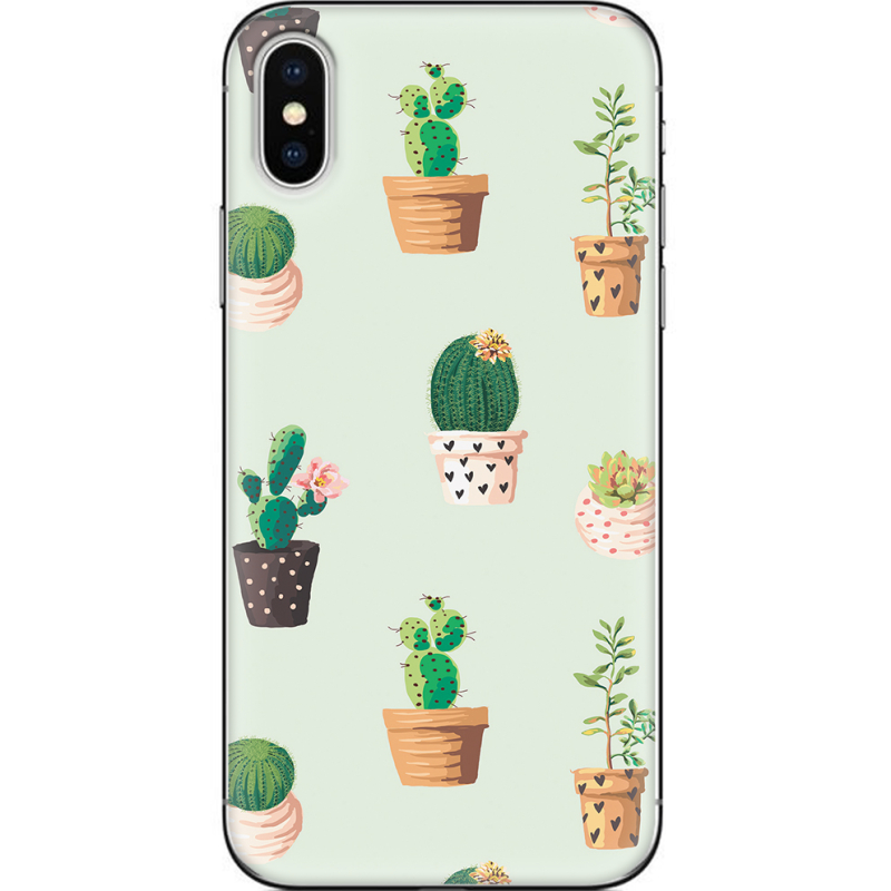 Чехол Uprint Apple iPhone X L-green Cacti
