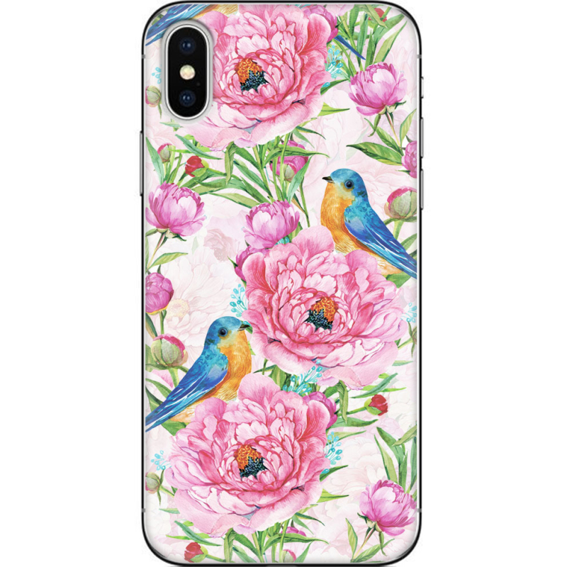 Чехол Uprint Apple iPhone X Birds and Flowers