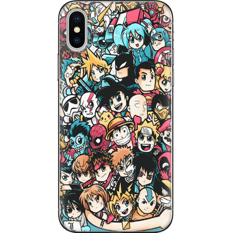 Чехол Uprint Apple iPhone X Anime Stickers