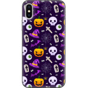 Чехол Uprint Apple iPhone X Halloween Purple Mood