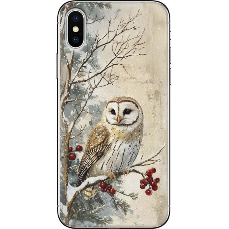Чехол Uprint Apple iPhone X Christmas Owl