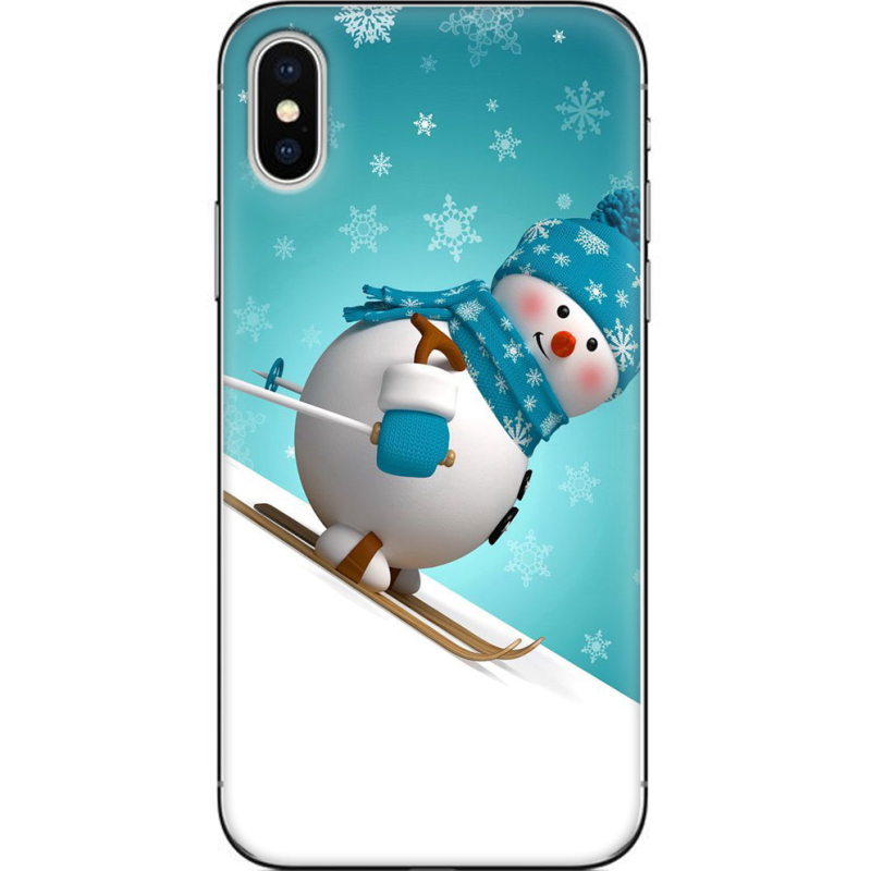 Чехол Uprint Apple iPhone X Skier Snowman