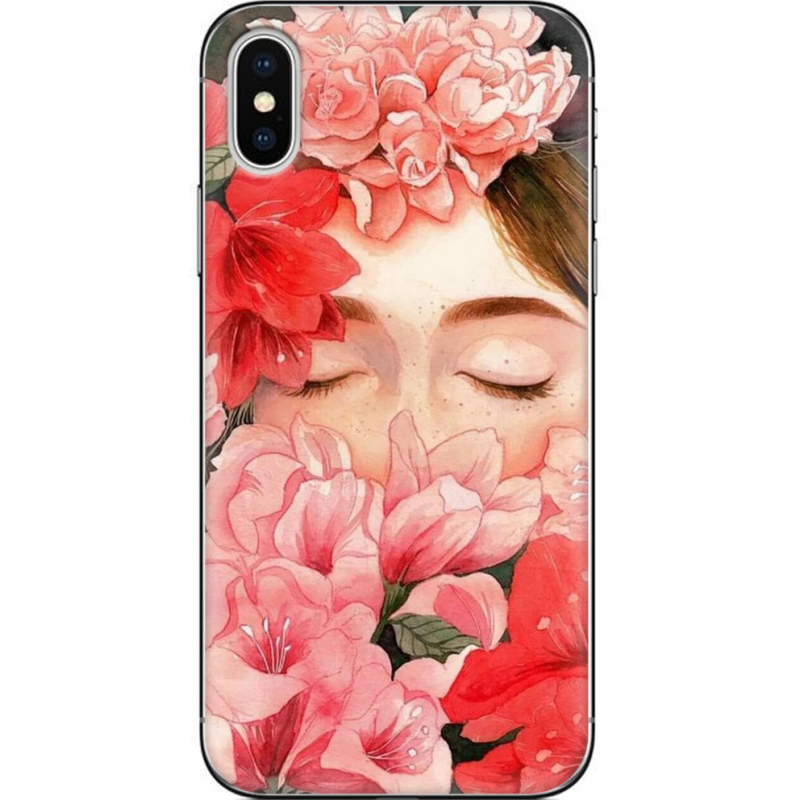 Чехол Uprint Apple iPhone X Girl in Flowers