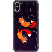 Чехол Uprint Apple iPhone X Fox-Astronauts