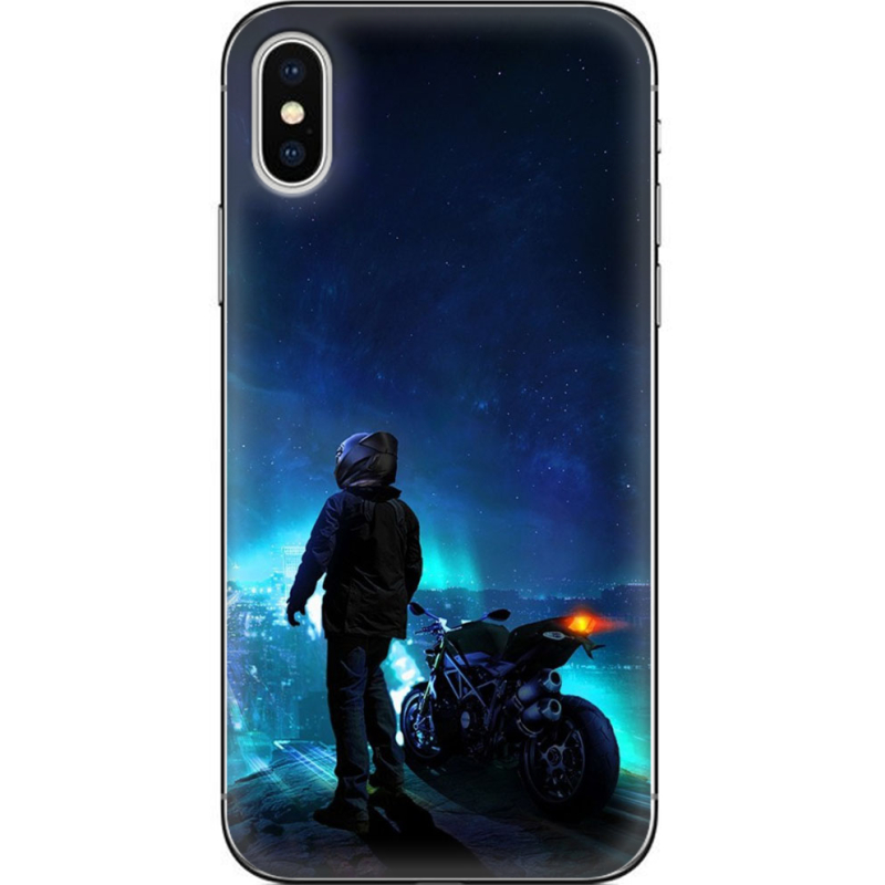 Чехол Uprint Apple iPhone X Motorcyclist