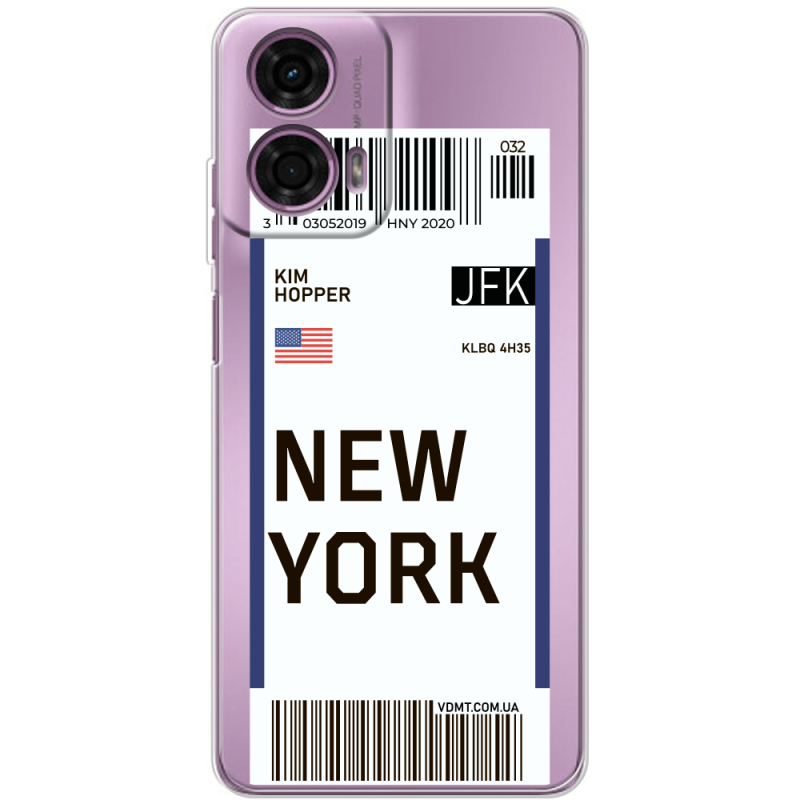 Прозрачный чехол BoxFace Motorola G24 Power Ticket New York