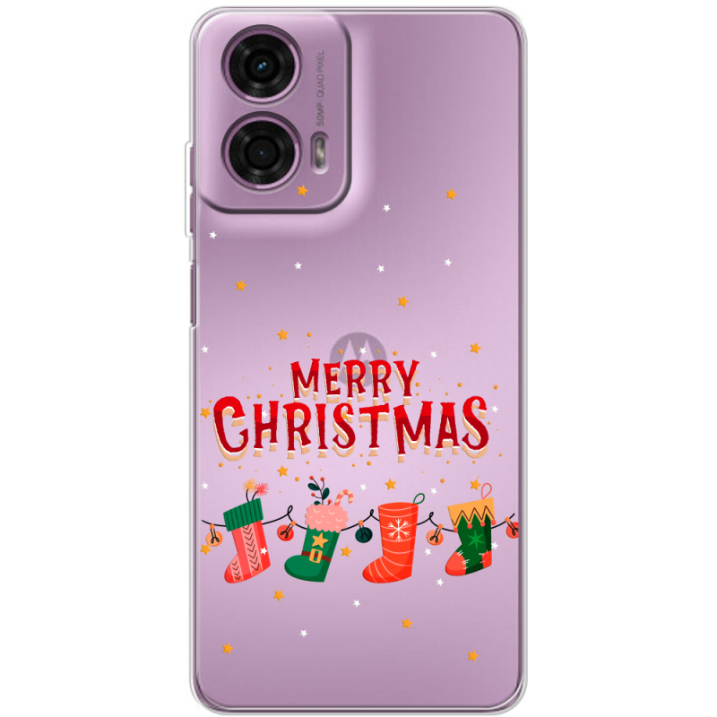 Прозрачный чехол BoxFace Motorola G24 Power Merry Christmas