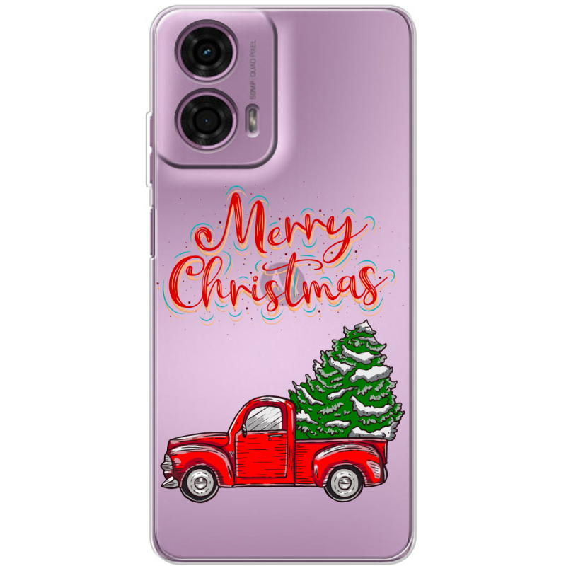 Прозрачный чехол BoxFace Motorola G24 Power Holiday Car