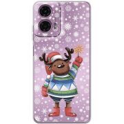 Прозрачный чехол BoxFace Motorola G24 Power Christmas Deer with Snow