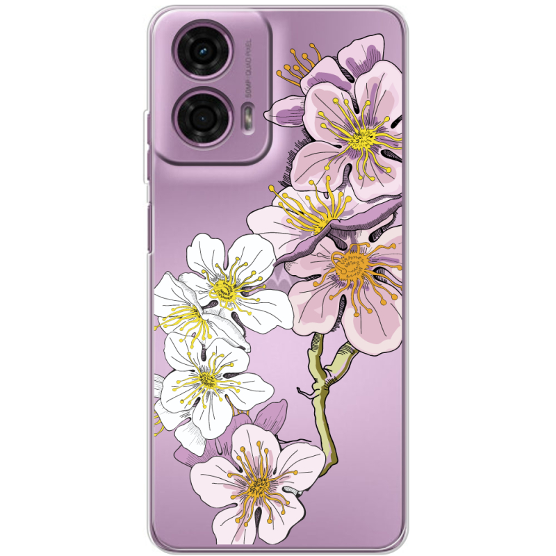 Прозрачный чехол BoxFace Motorola G24 Power Cherry Blossom