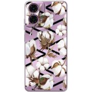 Прозрачный чехол BoxFace Motorola G24 Power Cotton flowers