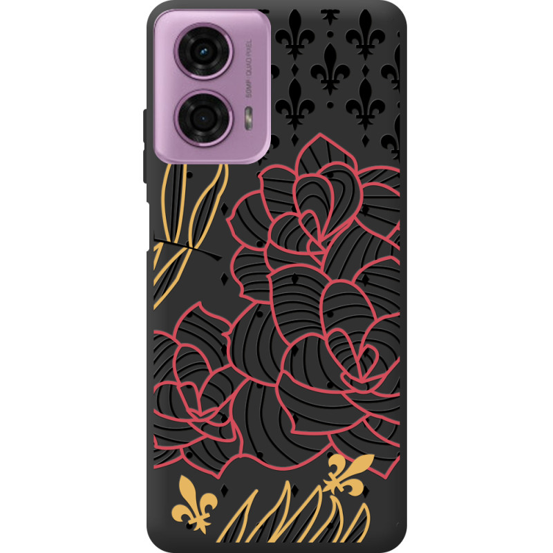 Черный чехол BoxFace Motorola G24 Power FranceFlowers