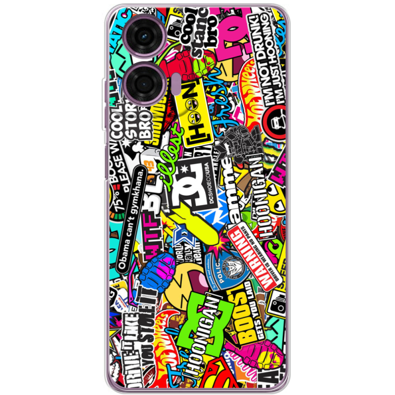 Чехол BoxFace Motorola G04 Multicolored Inscriptions