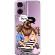 Прозрачный чехол BoxFace Motorola G04 Super Mama