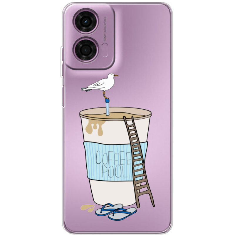 Прозрачный чехол BoxFace Motorola G04 Segull in Cofee Pool
