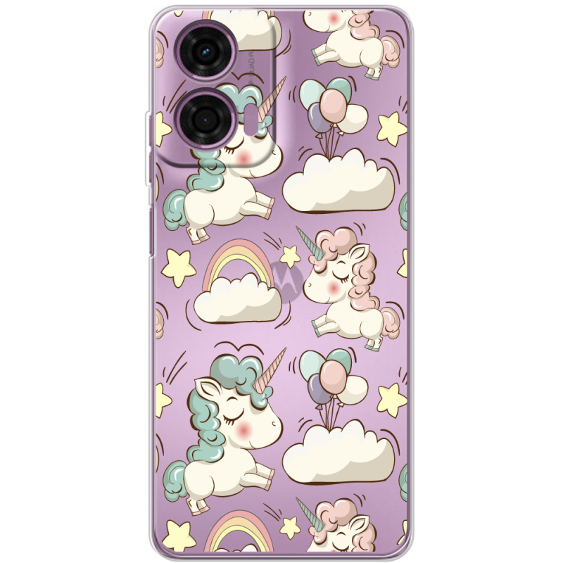 Прозрачный чехол BoxFace Motorola G04 Unicorns